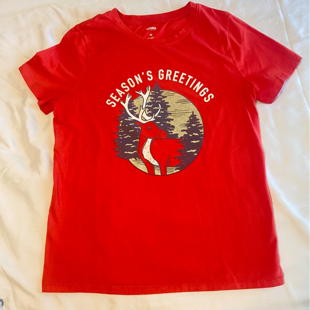 Sonoma Season's Greetings Red Shirt